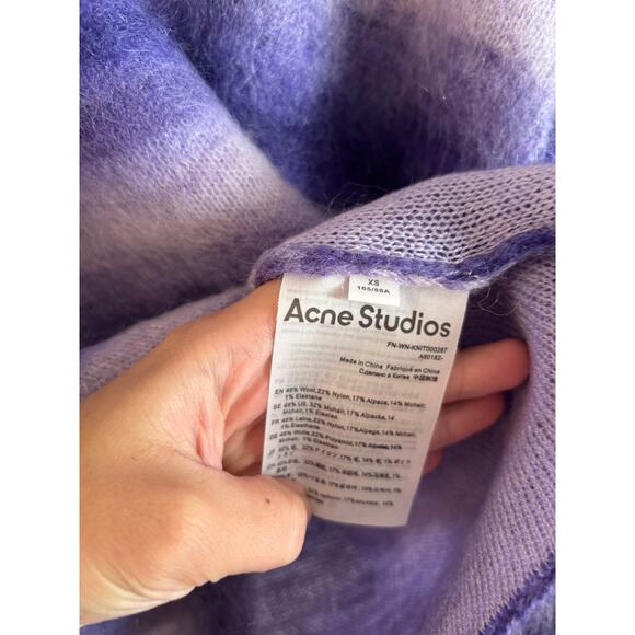 ACNE STUDIOS Ombre Stripe Mohair Wool Sweater Purple NWOT Size XS Stretch - Picture 6 of 6